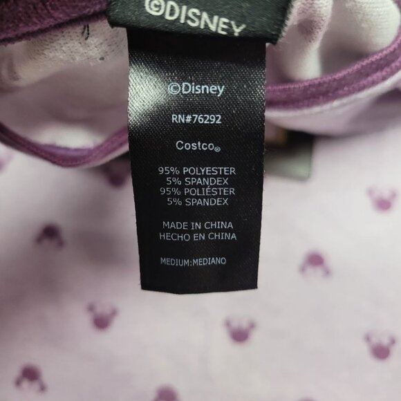Disney Minnie Mouse Pajamas Womens Medium Purple Soft Long Sleeve Drawstring - Picture 3 of 10